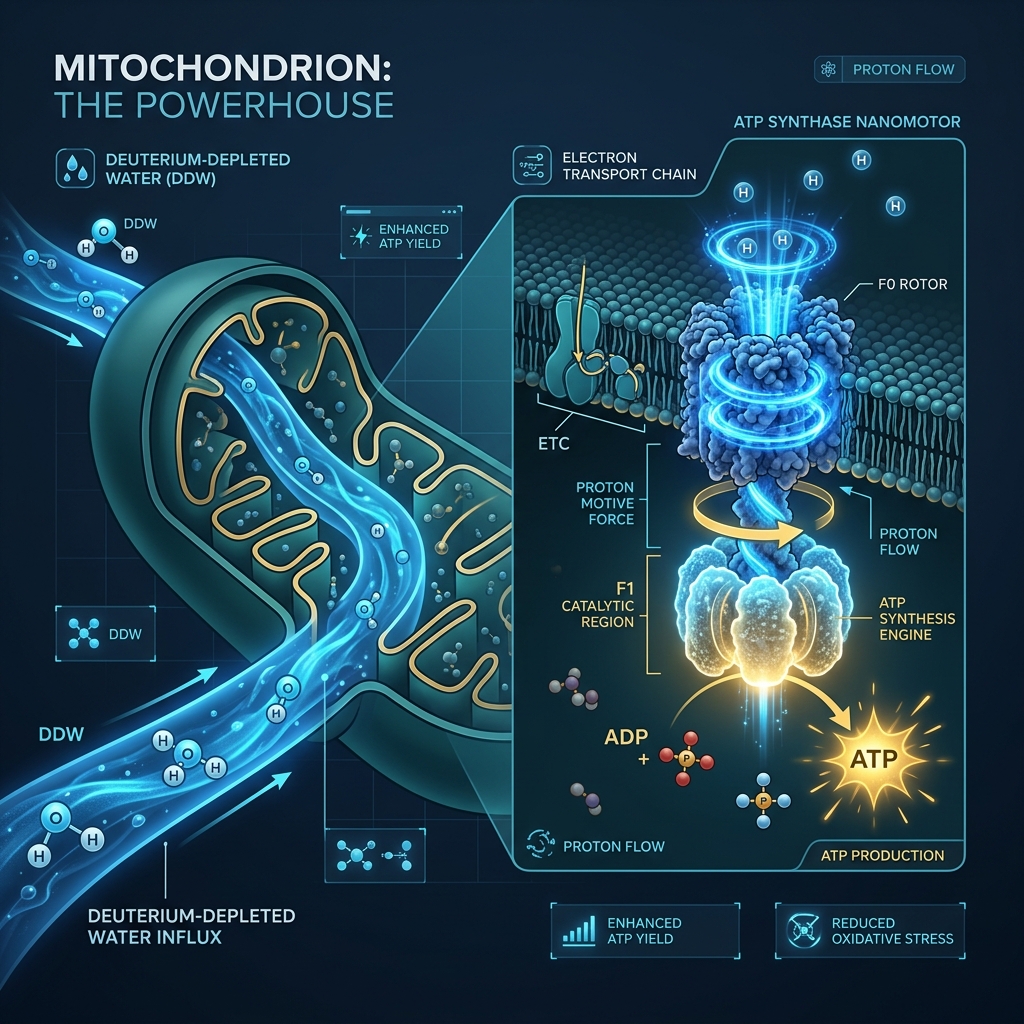 Clinical ATP Synthase Isotope Drag Infographic